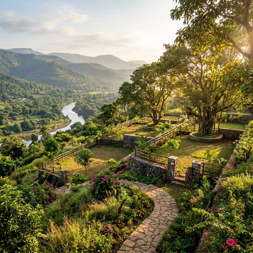 New Thane Smart City farmhouse and bungalow plots with greenery and creek views